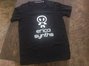 画像1: Erica Synths logo T-shirt V Neck Black size L