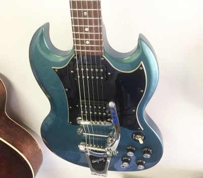 画像2: 2001 Gibson SG Blue Teal “Flip Flop” w/Bigsby B3 & Towner Down Tension Bar 売却済