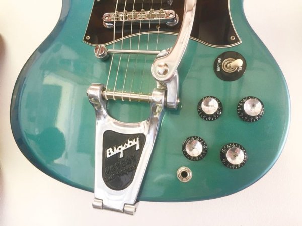 画像16: 2001 Gibson SG Blue Teal “Flip Flop” w/Bigsby B3 & Towner Down Tension Bar 売却済 (16)