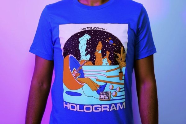 画像1: HOLOGRAM "See the Universe" Microcosm T-shirts (1)