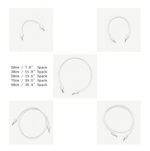 画像1: Tiptop Audio Stackcable Patch Cable WHITE 5pack