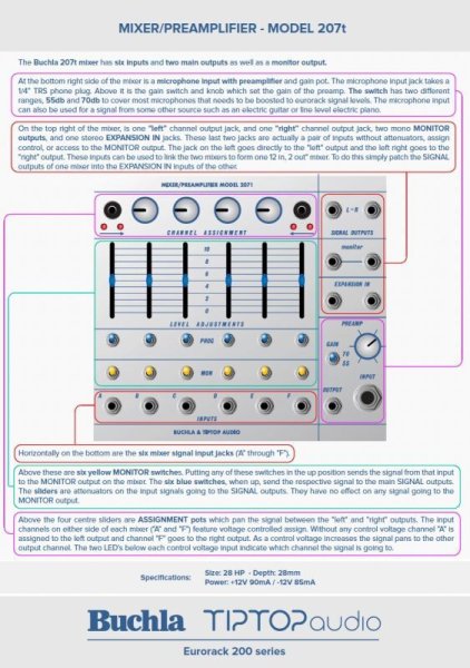 画像3: Buchla & Tiptop Audio Mixer/Preamplifier 207t　 (3)