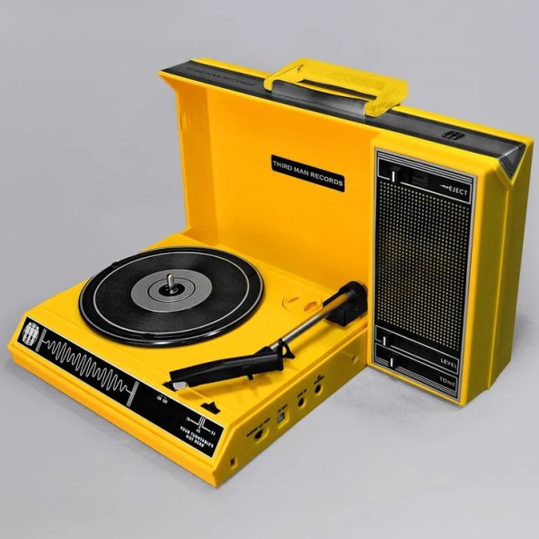 画像1: Third Man Records x Crosley Spinnerette Turntable Yellow CR6016A - ミントコンディション Open Box (Complete) (1)