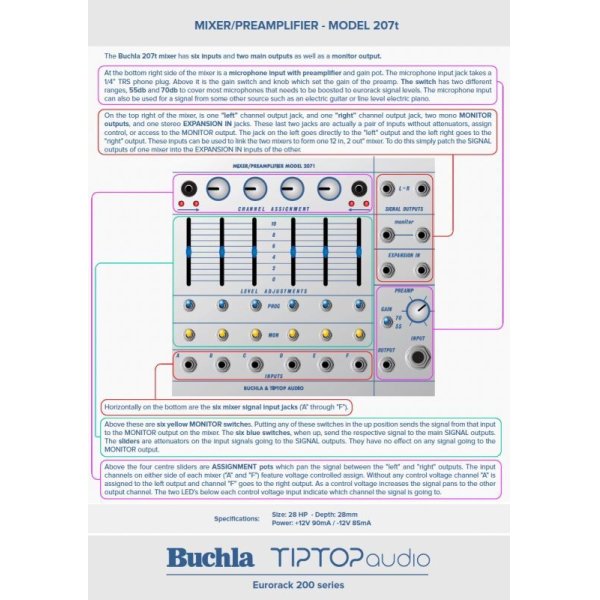 画像3: Buchla & Tiptop Audio Mixer/Preamplifier 207t　次回入荷分 (3)